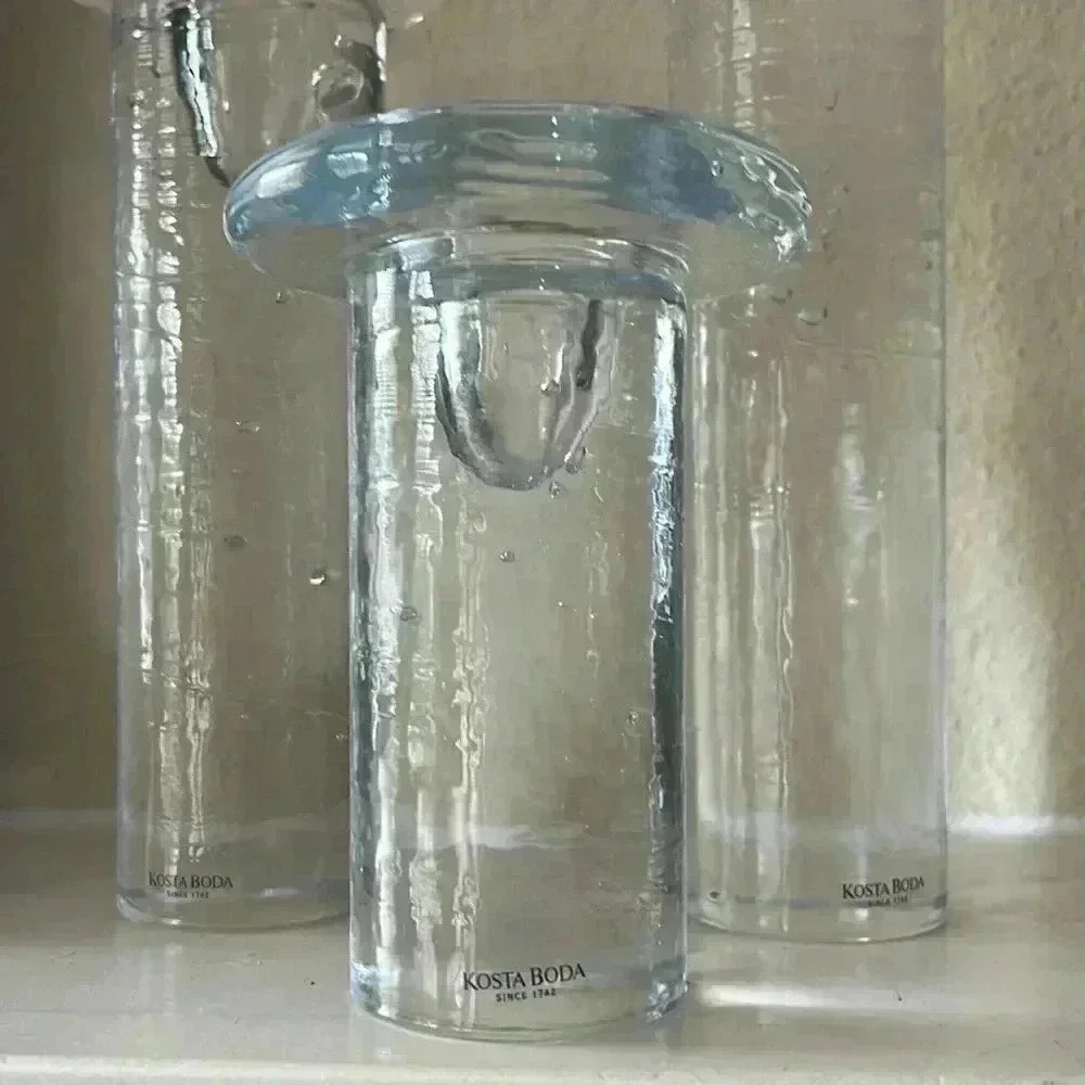 KOSTA BODA Kjell Engman Crystal Candle Holders - Set of 3 - "Cool" Collection - Picture 4 of 8